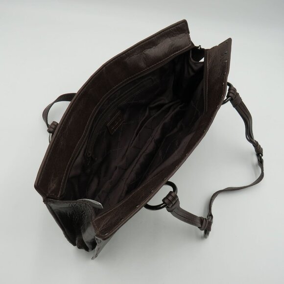 Xoxo‎ Brown Imitation Leather Shoulder Bag Studded Accents Dual Straps - Picture 9 of 10